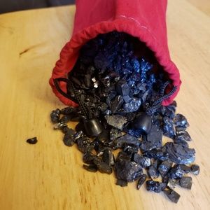 Velvetine bag of christmas coal for the naughty 1